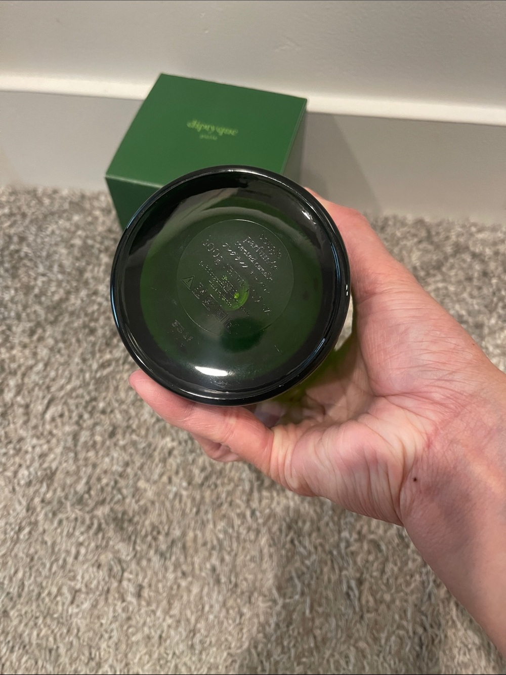 diptyque empty Green Glass Fig Scented Candle with Matching Box - Picture 4 of 4